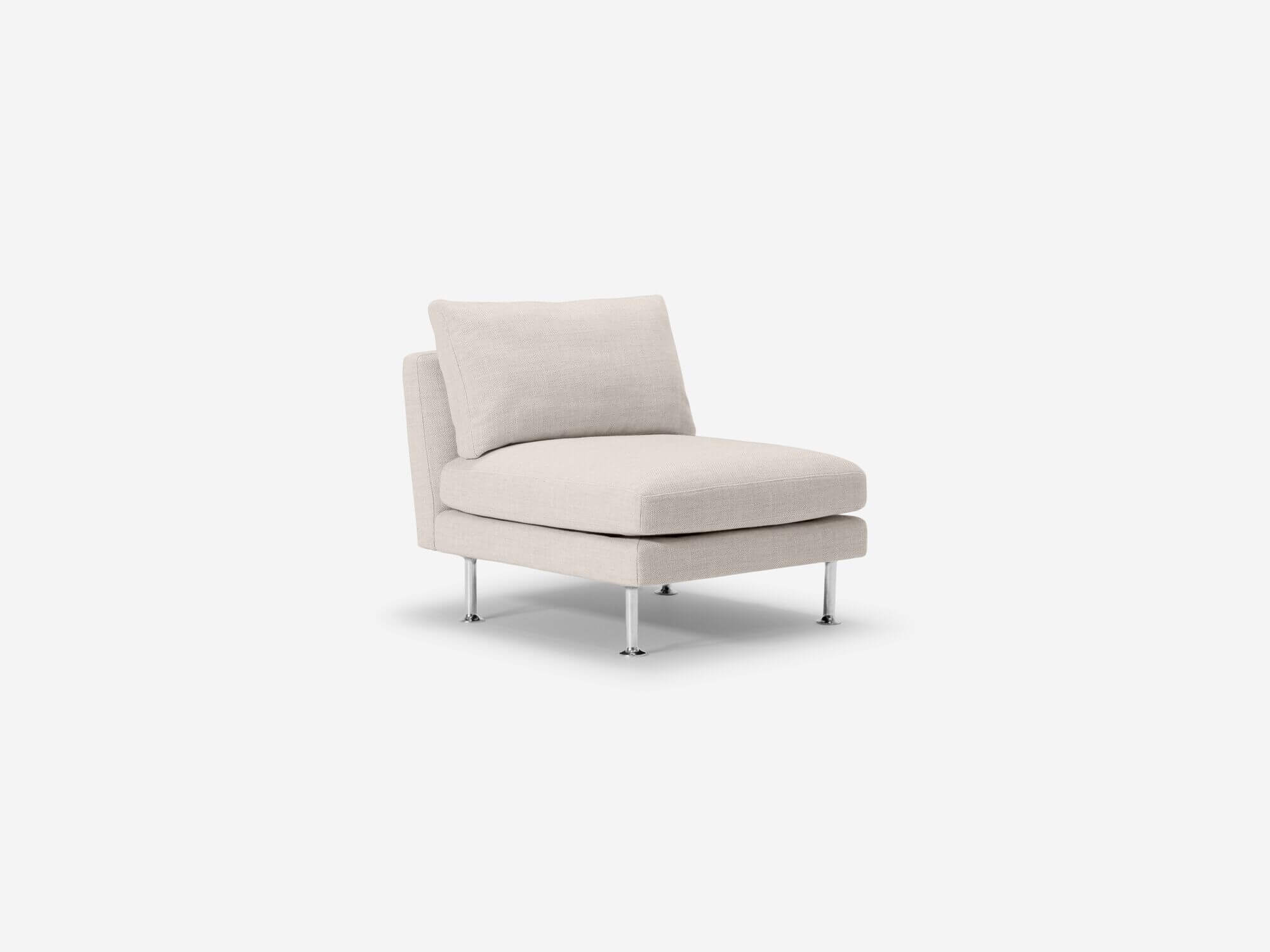 Ivory armless chair front angle view